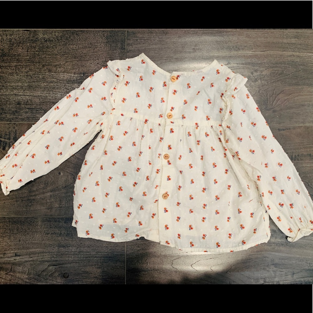 ZARA long sleeve floral button shirt